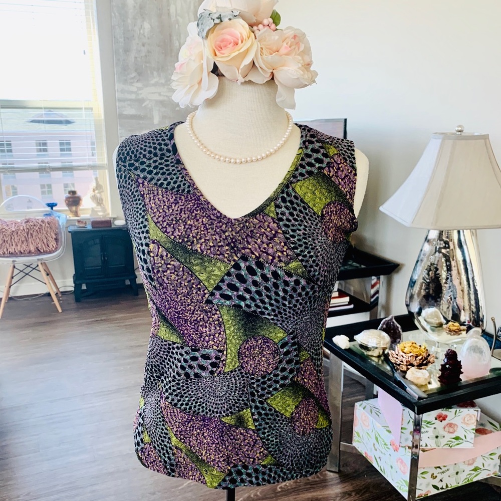 SOLD 🎉Vintage Eclectic Chico’s Blouse ✨